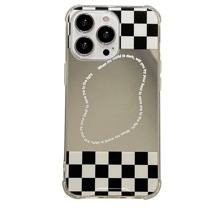 VILZSTUDIOS Checkerboard reflective iPhone case for stylish protection