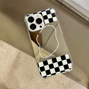 VILZSTUDIOS Checkerboard reflective iPhone case for stylish protection