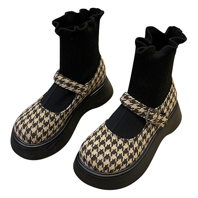 VILZSTUDIOS Check sock sandals made with vegan leather