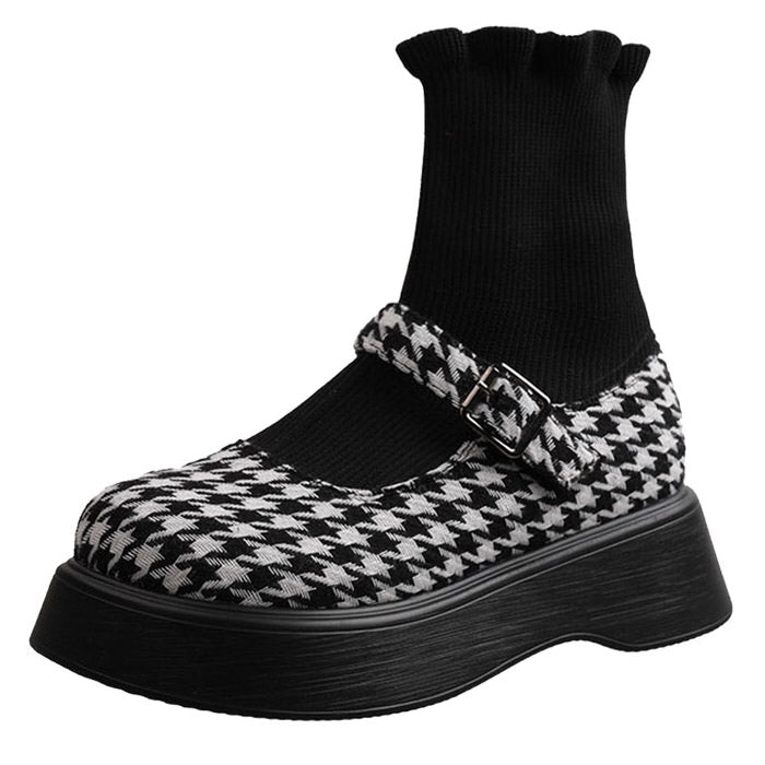 VILZSTUDIOS Check sock sandals made with vegan leather