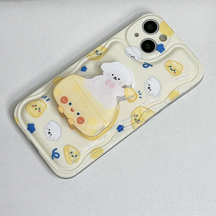 VILZSTUDIOS Playful phone case featuring a cute cheese puppy design