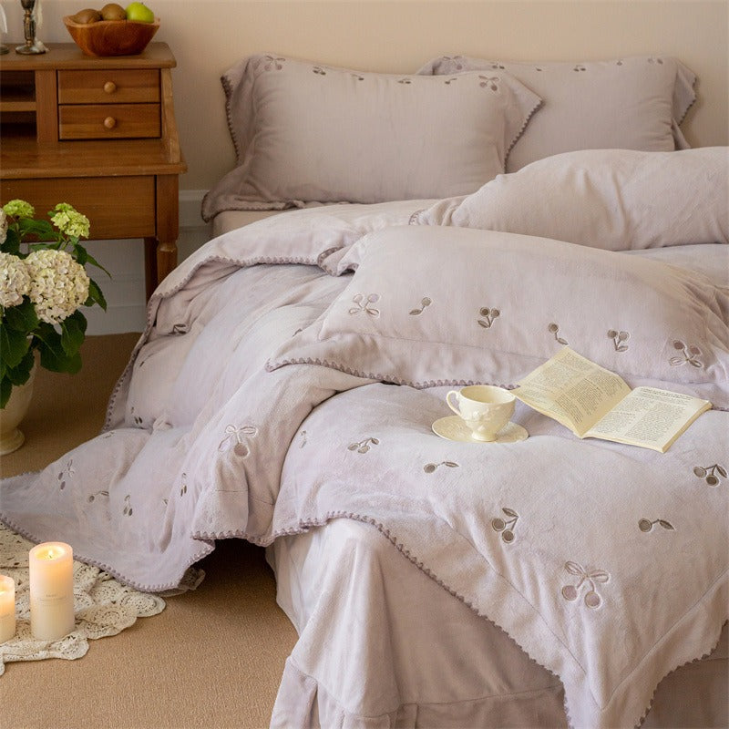 Cherry Bow Bedding Set