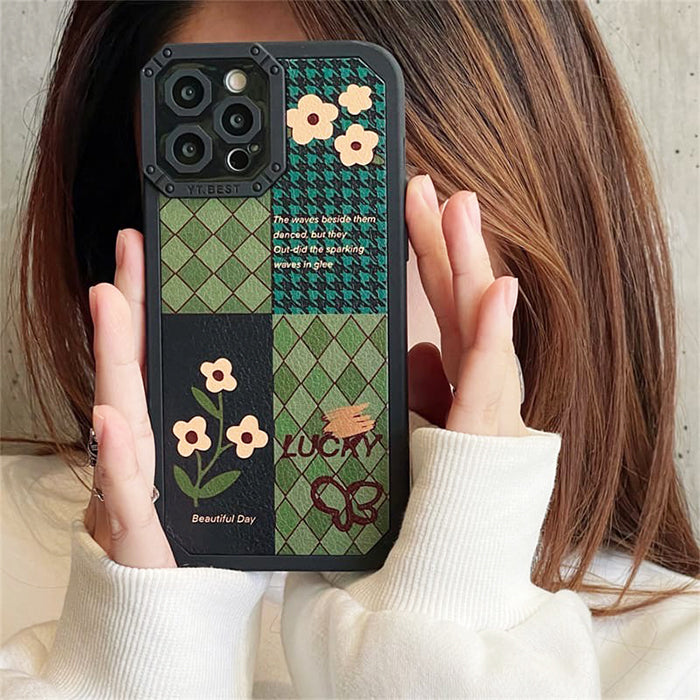VILZSTUDIOS Trendy argyle patchwork phone case