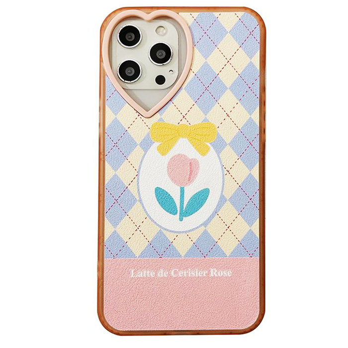 VILZSTUDIOS Stylish argyle tulip iPhone case for protection and fashion