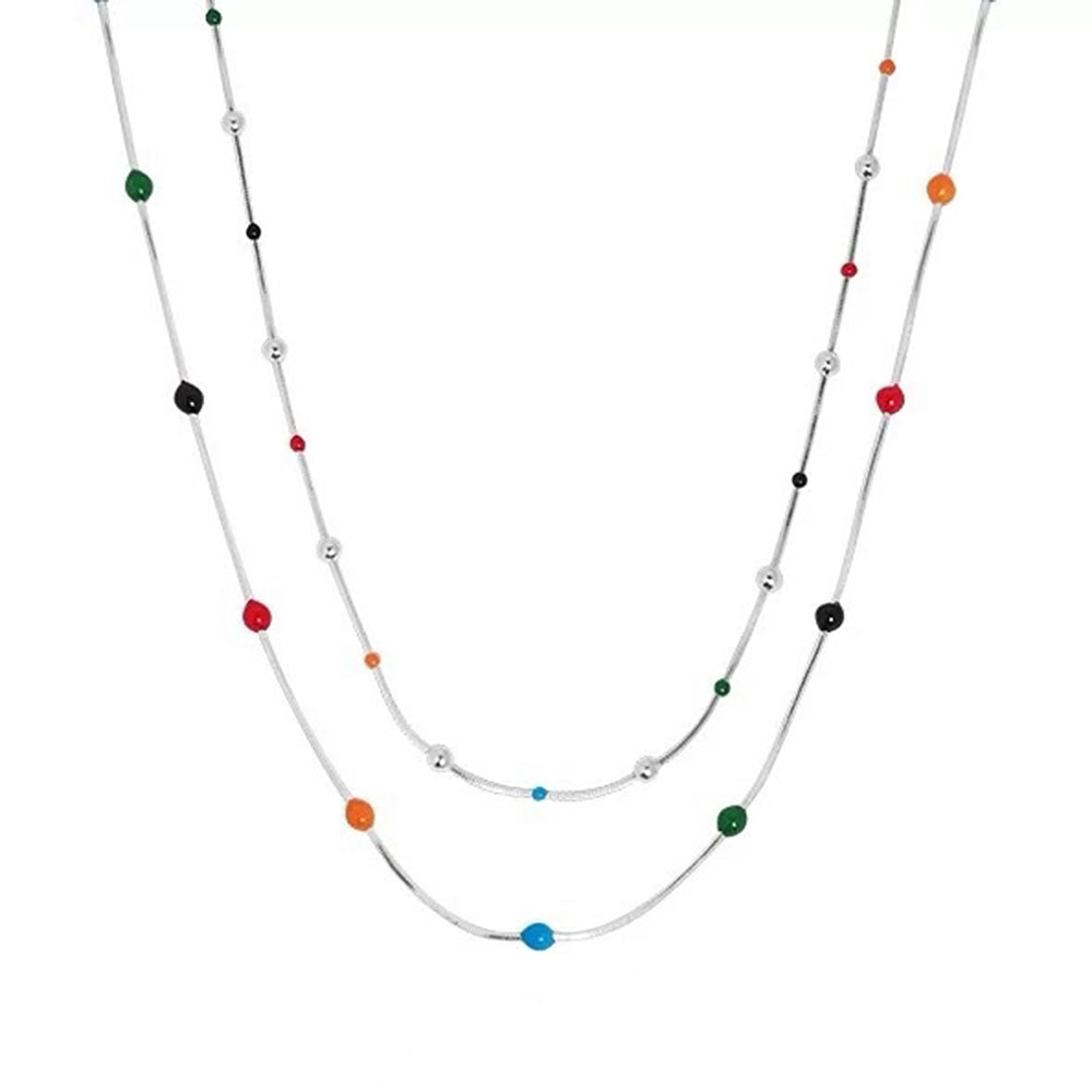 VILZSTUDIOS Chic beaded chain necklace with colorful accents