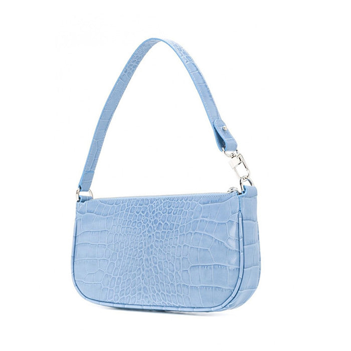 VILZSTUDIOS Chic blue baguette bag in vegan leather