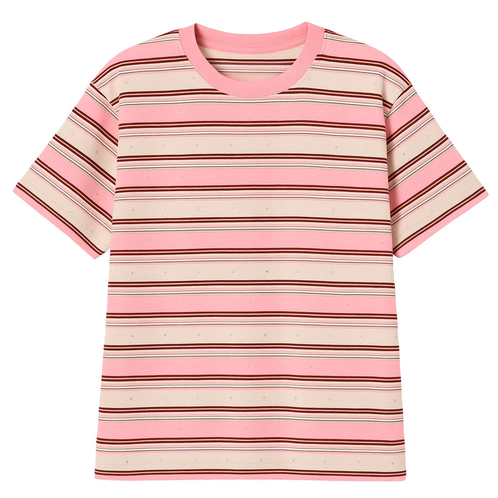 VILZSTUDIOS Chic striped oversized t-shirt for casual wear