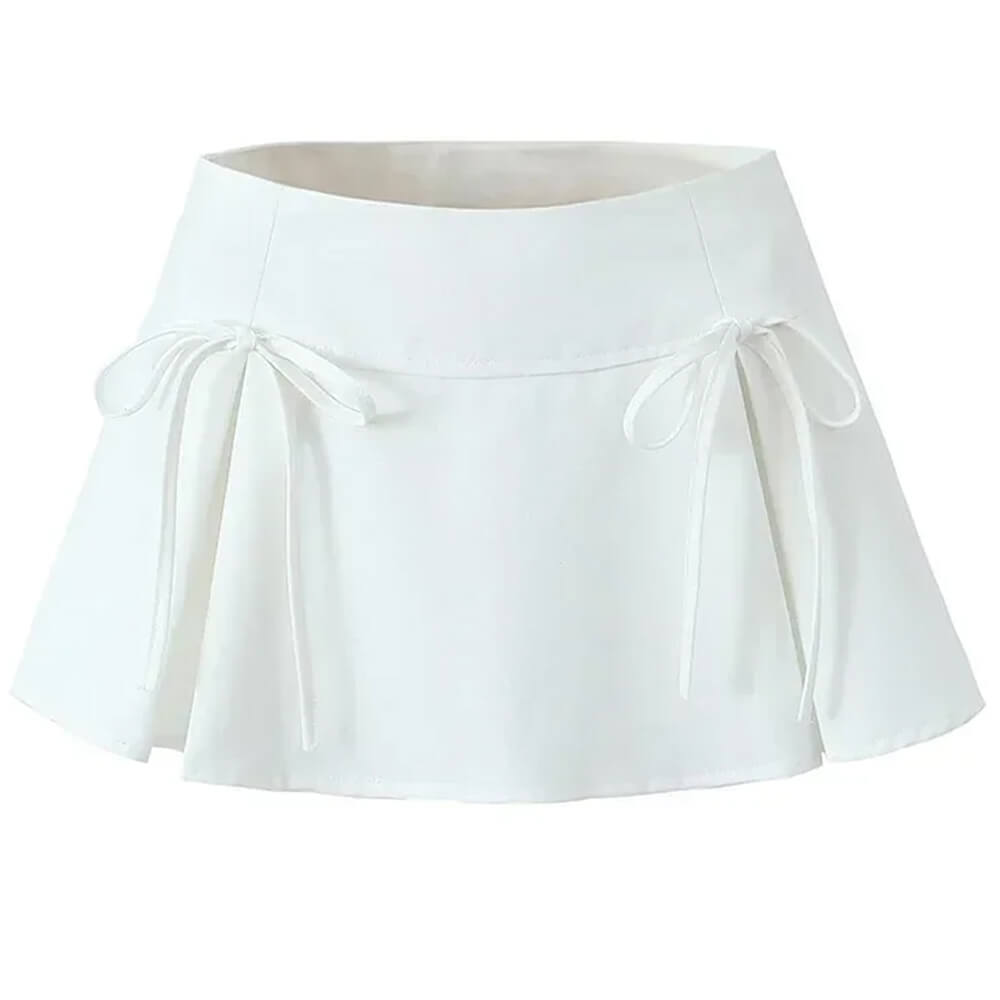 VILZSTUDIOS Pleated mini skirt with bow accents