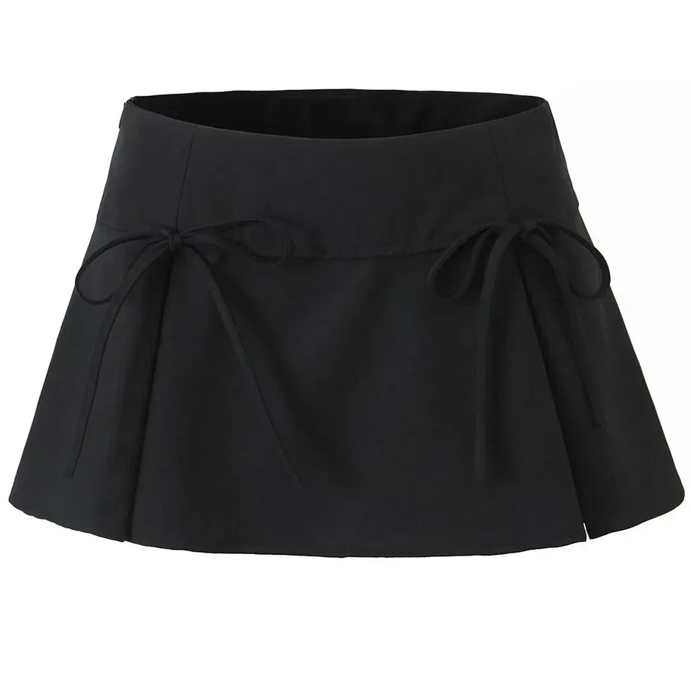 VILZSTUDIOS Pleated mini skirt with bow accents