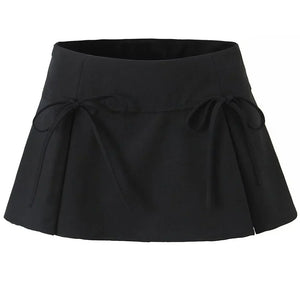 VILZSTUDIOS Pleated mini skirt with bow accents