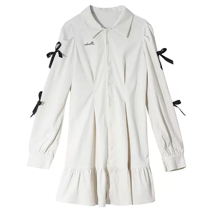 VILZSTUDIOS Chic shirt dress with bow details