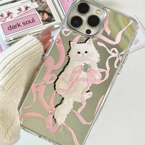 VILZSTUDIOS Stylish iPhone case featuring a bow and kitten design