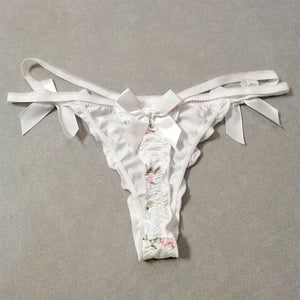 VILZSTUDIOS Floral lace panty with bow and side ties