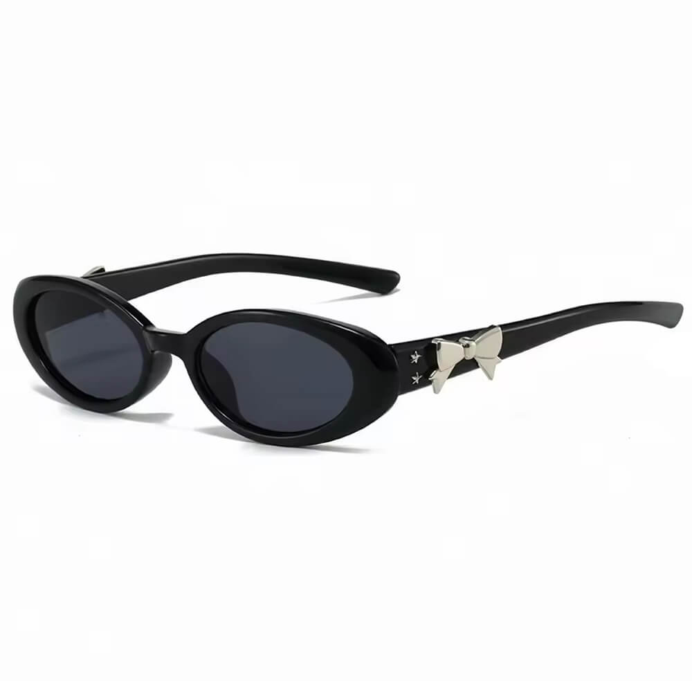 VILZSTUDIOS Stylish oval sunglasses with bow accents