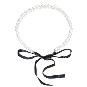 VILZSTUDIOS Stylish pearl necklace with bow design