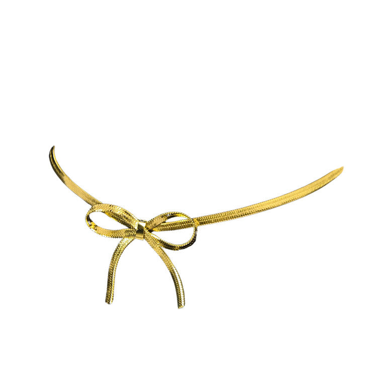 VILZSTUDIOS Stylish metal bow choker necklace for fashion enthusiasts