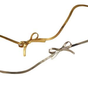 VILZSTUDIOS Stylish metal bow choker necklace for fashion enthusiasts