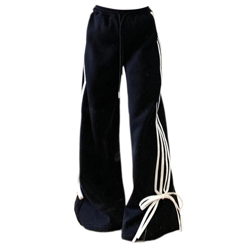 VILZSTUDIOS Chic bow tie side stripe trousers for women