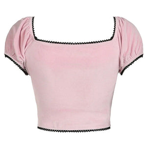 VILZSTUDIOS Chic Bow Velvet Crop Top from VILZSTUDIOS