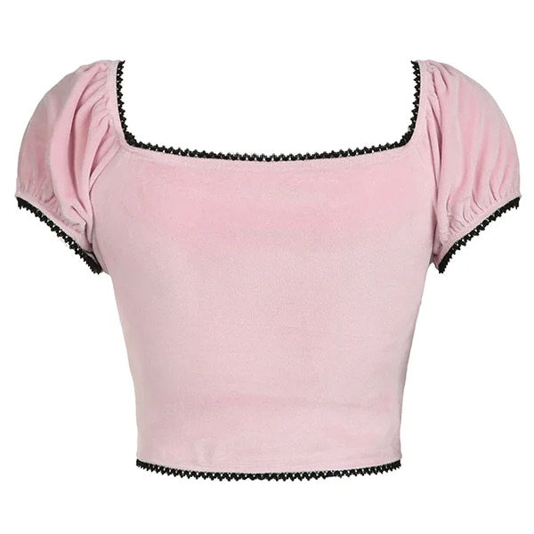 VILZSTUDIOS Chic Bow Velvet Crop Top from VILZSTUDIOS