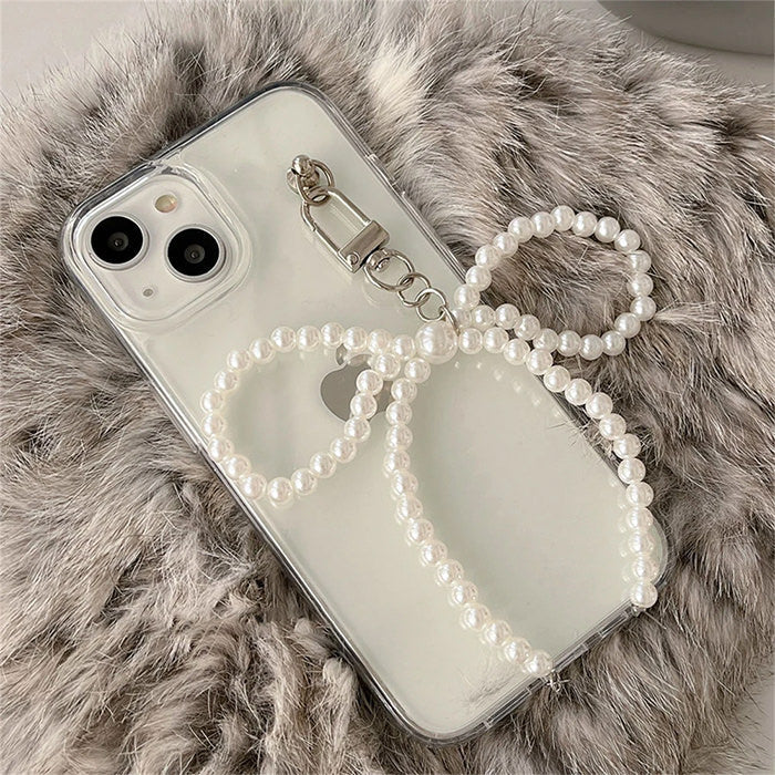 VILZSTUDIOS Stylish phone case with bowknot and pearl design