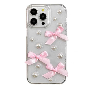 VILZSTUDIOS Stylish phone case with bow and pearl design