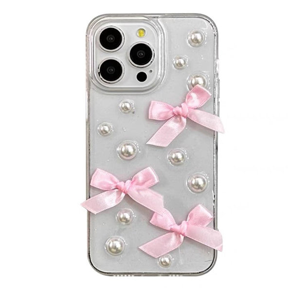 VILZSTUDIOS Stylish phone case with bow and pearl design