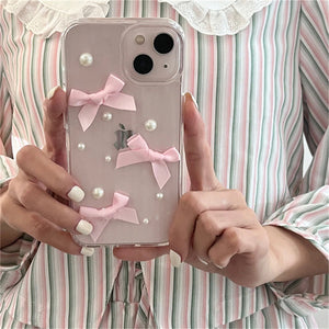 VILZSTUDIOS Stylish phone case with bow and pearl design