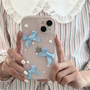 VILZSTUDIOS Stylish phone case with bow and pearl design