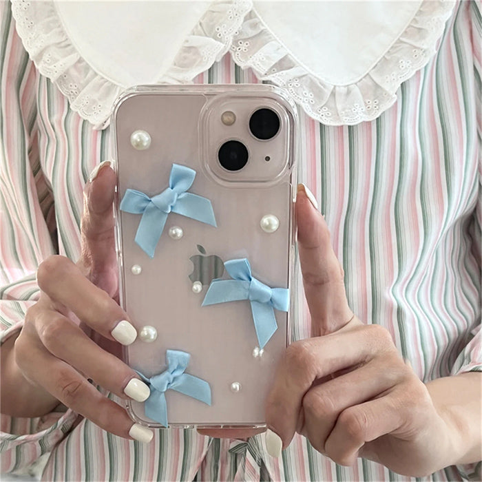 VILZSTUDIOS Stylish phone case with bow and pearl design