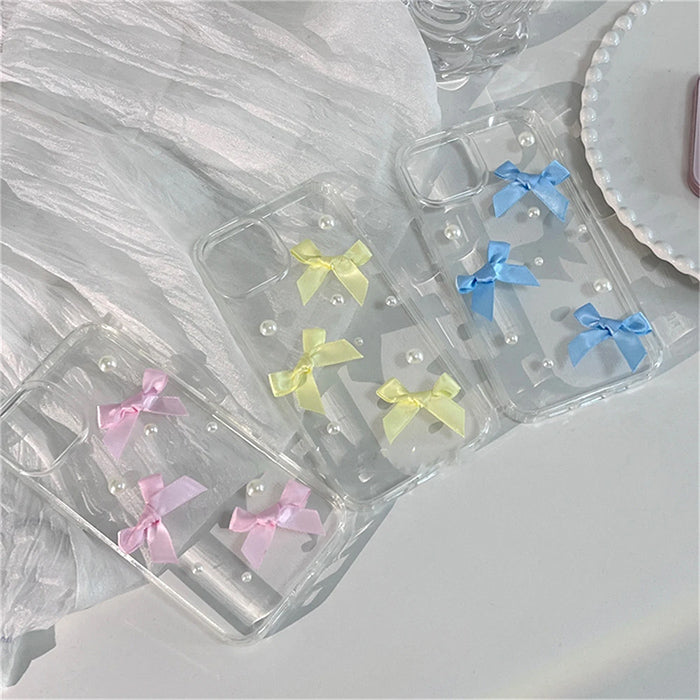 VILZSTUDIOS Stylish phone case with bow and pearl design