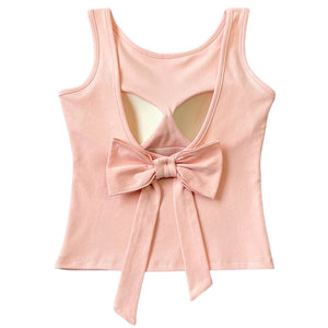 VILZSTUDIOS Stylish built-in cup bow top for casual wear