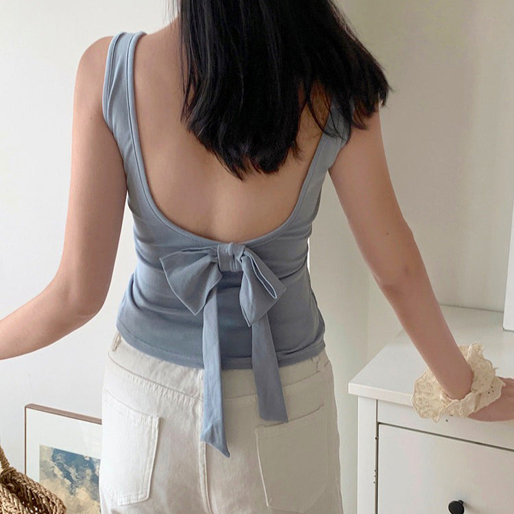 VILZSTUDIOS Stylish built-in cup bow top for casual wear