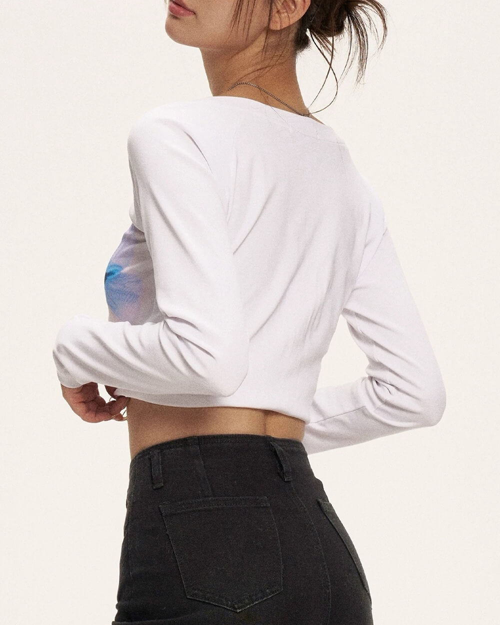 VILZSTUDIOS Chic butterfly graphic long sleeve top from VILZSTUDIOS