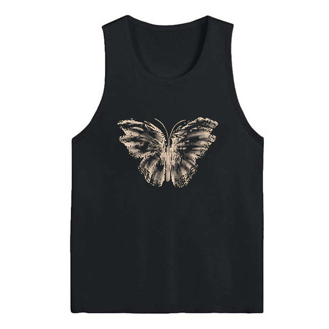 VILZSTUDIOS Chic butterfly graphic sleeveless tee