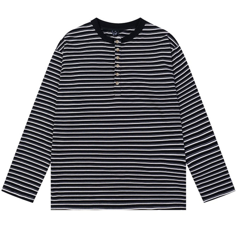 VILZSTUDIOS Stylish long sleeve button-up top with stripes
