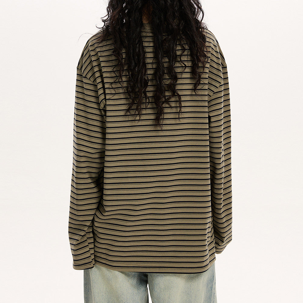 VILZSTUDIOS Stylish long sleeve button-up top with stripes