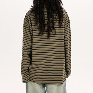 VILZSTUDIOS Stylish long sleeve button-up top with stripes