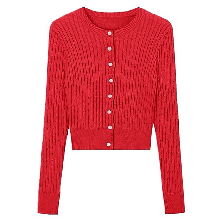 VILZSTUDIOS Chic cable-knit cropped long sleeve top for stylish layering