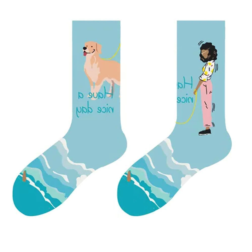 VILZSTUDIOS Stylish graphic socks featuring a dog design