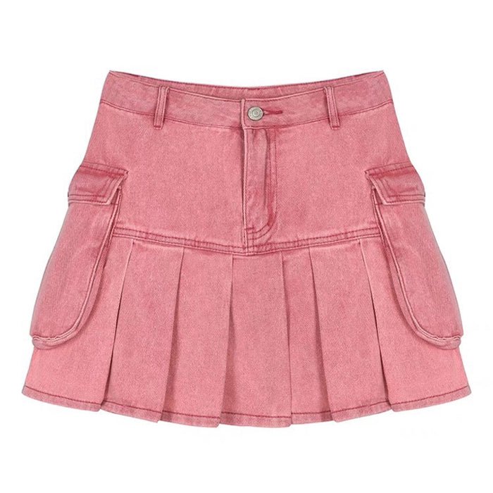 VILZSTUDIOS Chic cargo denim mini skirt for streetwear fashion