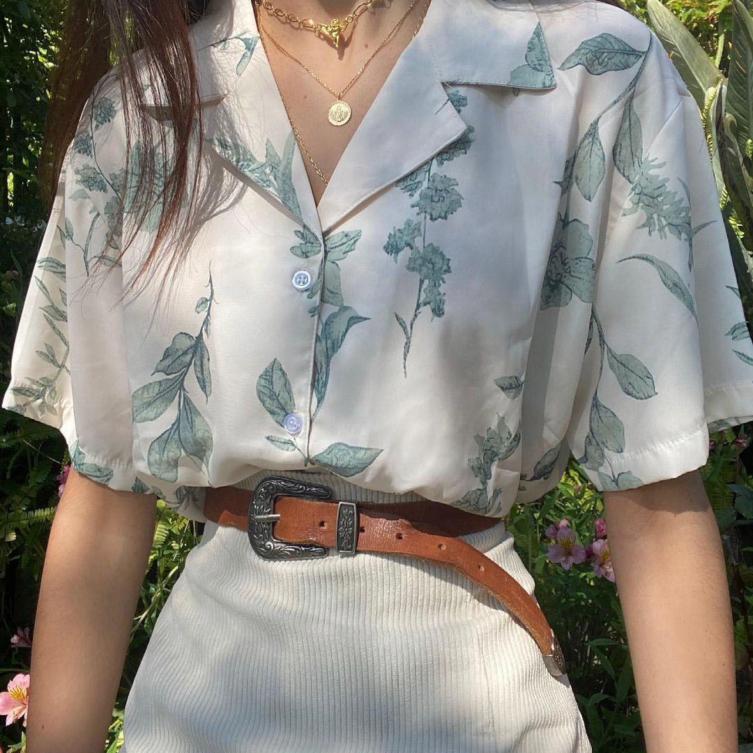 VILZSTUDIOS Casual plant-themed shirt for everyday wear