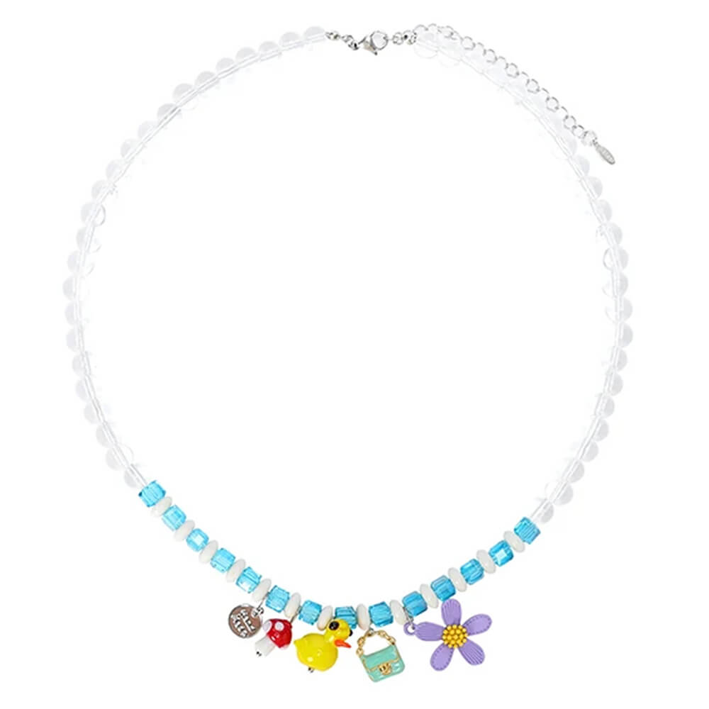 VILZSTUDIOS Beaded necklace with colorful charms for layering