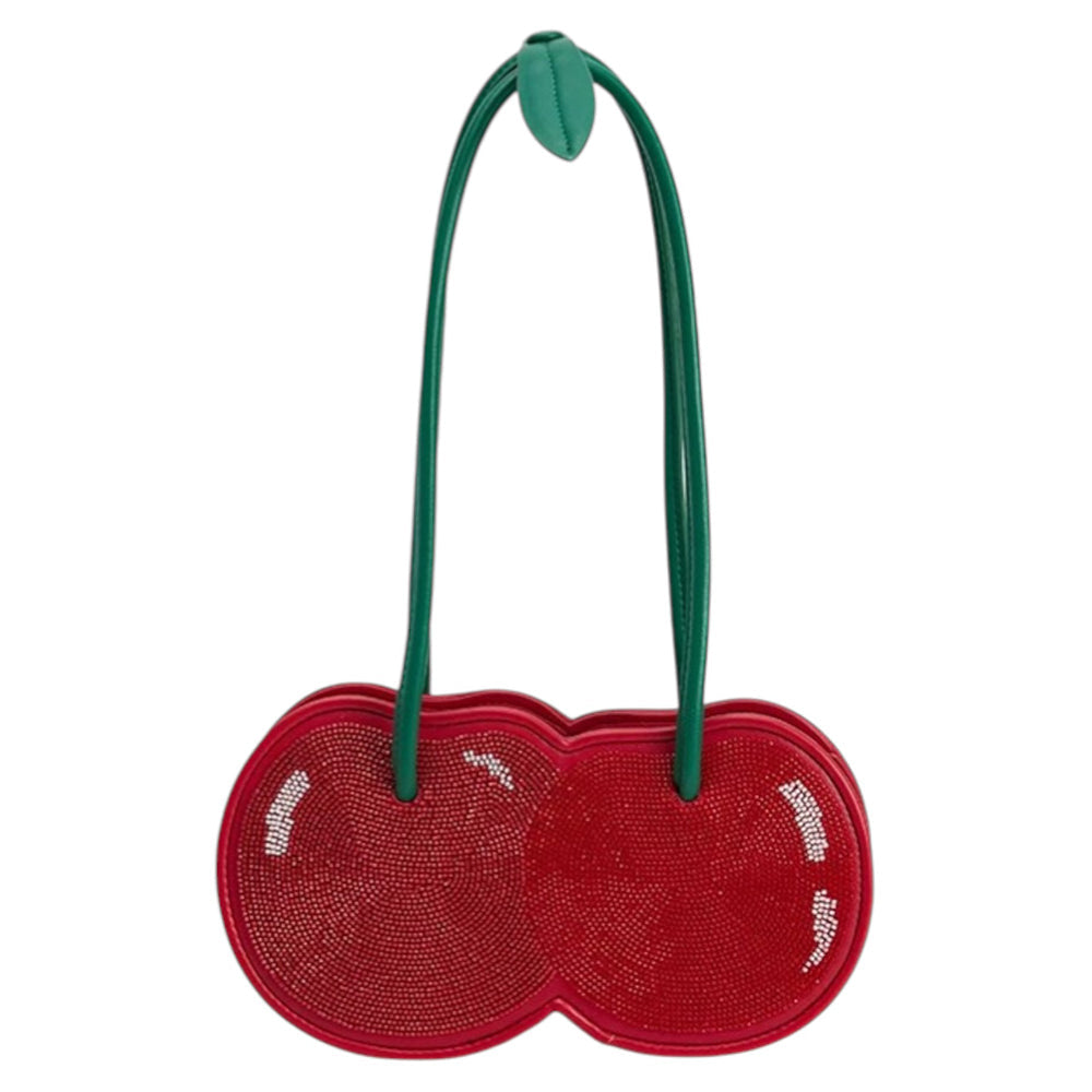 VILZSTUDIOS Stylish cherry-shaped bag with rhinestone details