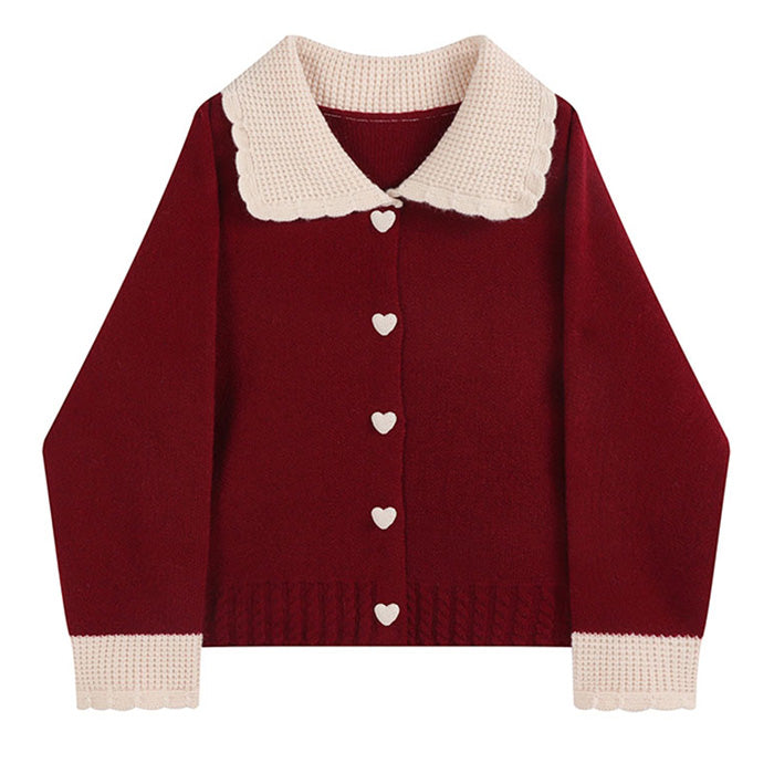 VILZSTUDIOS Stylish knit cardigan with collar design