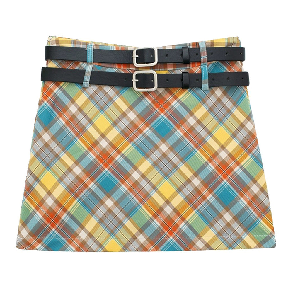 VILZSTUDIOS Chic colorful checkered mini skirt from VILZSTUDIOS