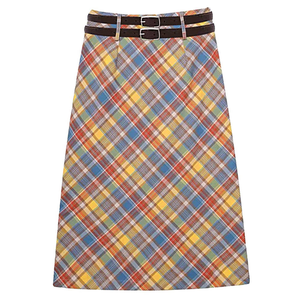VILZSTUDIOS Colorful plaid maxi skirt for stylish outfits