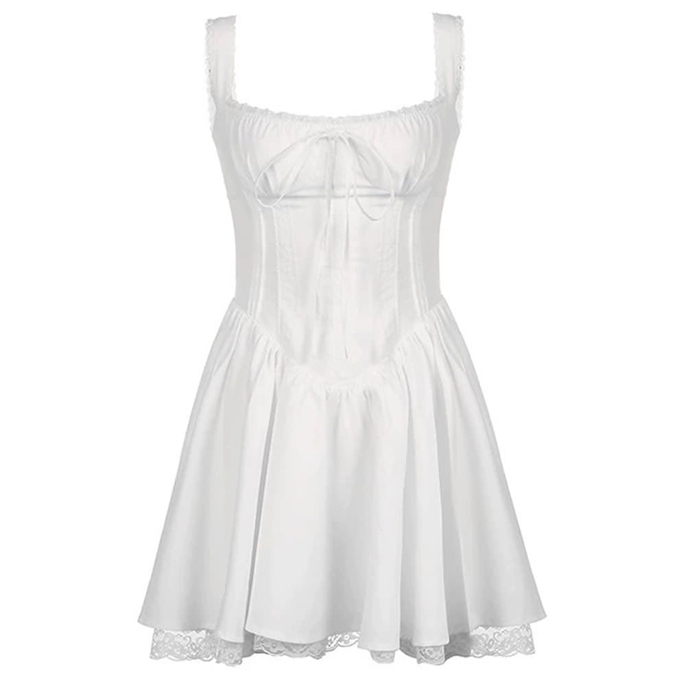 VILZSTUDIOS Chic corset lace trim mini dress