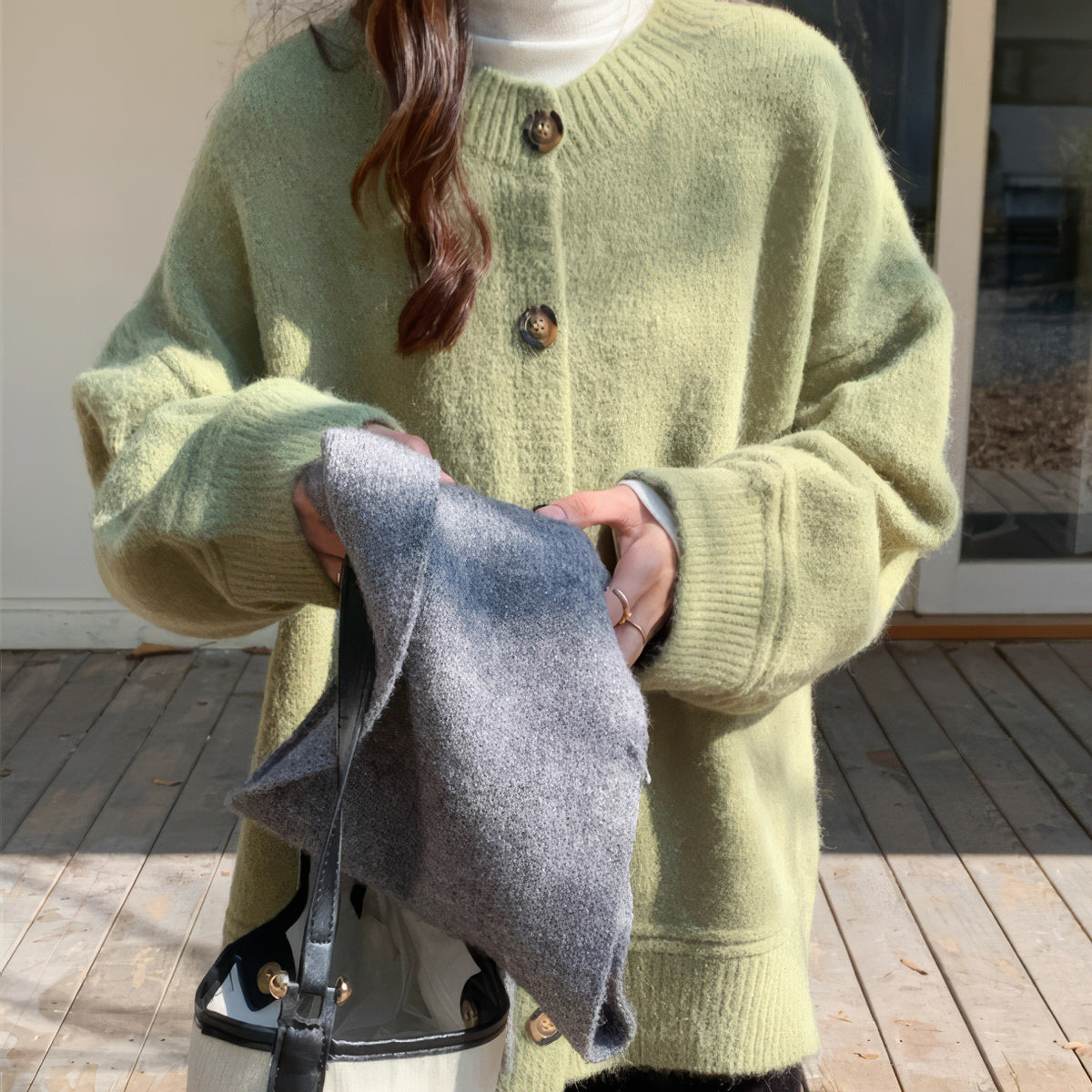 VILZSTUDIOS Chic oversized knit cardigan for casual layering