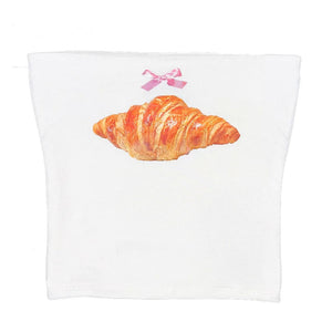 VILZSTUDIOS Stylish strapless top with croissant print